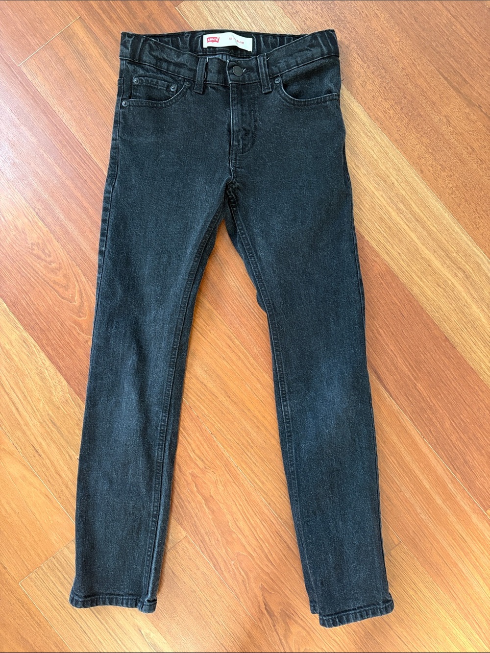 Levi's 511 Boy‘s Skinny Jeans 12R 26x26 in Faded Black Wash adjustable waist - Picture 4 of 10